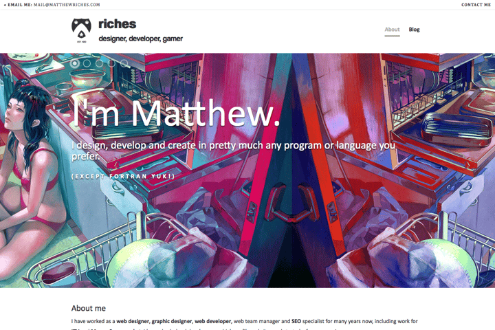 Matthew Riches website preview